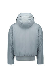 thumbnail: Lichtblauwe heren Airforce softshell jas van katoen met effen, lange mouwen, capuchon, ritssluiting en geribde boorden