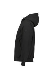 thumbnail: Zwarte heren Airforce bomberjack winter van polyester met effen, lange mouwen, capuchon, ritssluiting en elastische boord