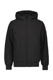 thumbnail: Zwarte heren Airforce winterjas van polyester met effen, lange mouwen, capuchon, ritssluiting en elastische boord