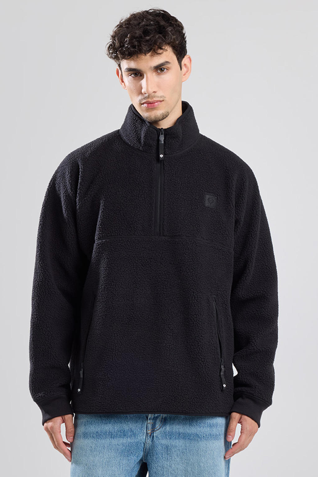 America Today fleece trui zwart
