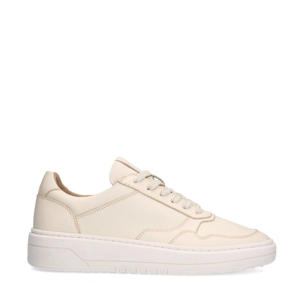   leren sneakers beige