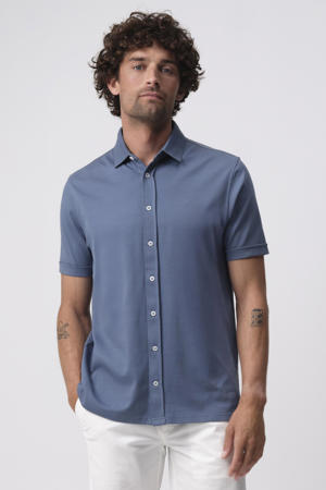 casual overhemd blauw