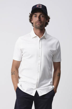 jersey casual overhemd wit