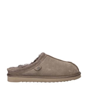 suède pantoffels taupe