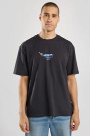 thumbnail: Zwarte heren America Today regular fit T-shirt Eugene van katoen met backprint, korte mouwen en ronde hals
