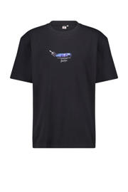 thumbnail: America Today regular fit T-shirt Eugene met backprint zwart