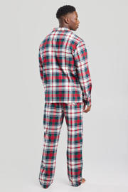 thumbnail: America Today flanellen pyjamatop Nathan rood/groen/wit
