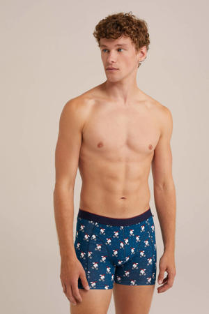 boxershort met kerst print blauw