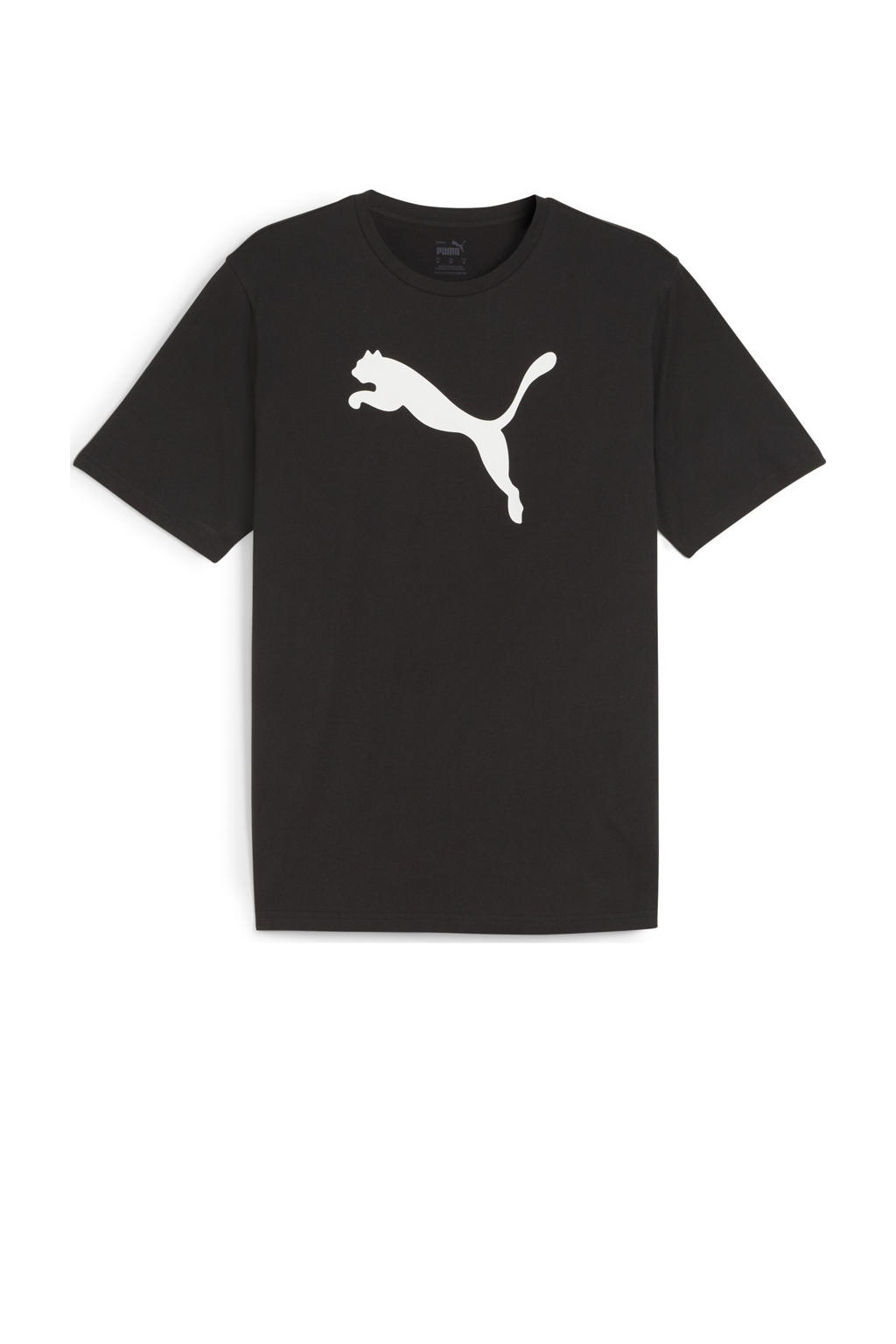 Zwart en witte heren Puma voetbalshirt Teamrise van katoen met korte mouwen en ronde hals