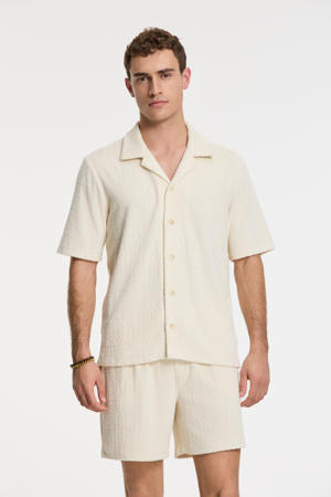 loose fit badstof overhemd Ted beige