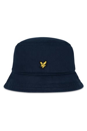 bucket hat met logo donkerblauw