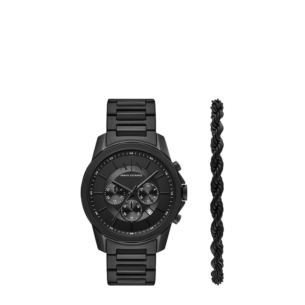 Armani Exchange horloge + armband AX7163SET zwart