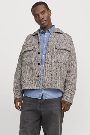 wollen oversized overshirt bruin