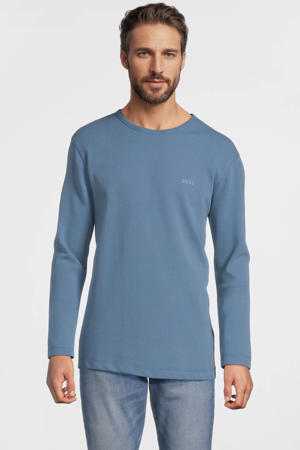 regular fit longsleeve Tempesto met textuur blauw