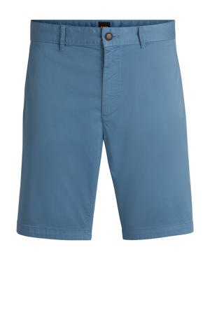 slim chino short blauw