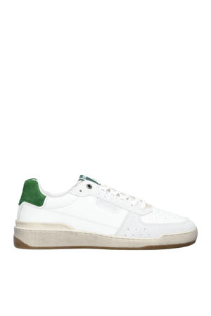   leren sneakers wit/groen