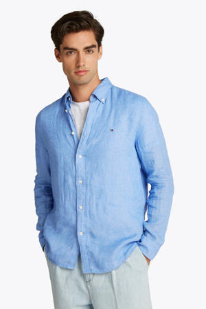 linnen casual overhemd blauw