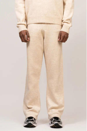 straight fit joggingbroek ecru