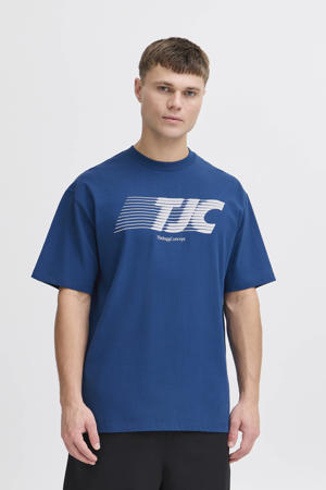 oversized sportshirt blauw