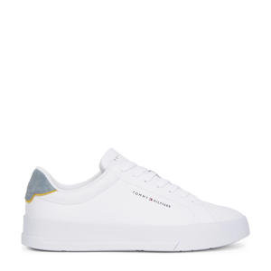   leren sneakers wit/lichtblauw