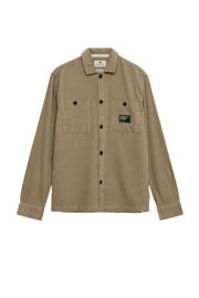 thumbnail: Lichtbruine heren Anerkjendt overshirt van corduroy met effen, lange mouwen, klassieke kraag en knoopsluiting
