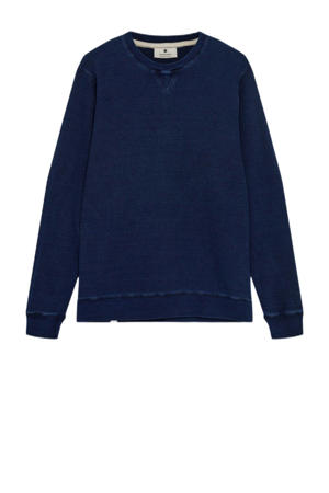sweater met textuur donkerblauw