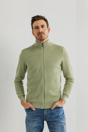 gebreid vest limegroen