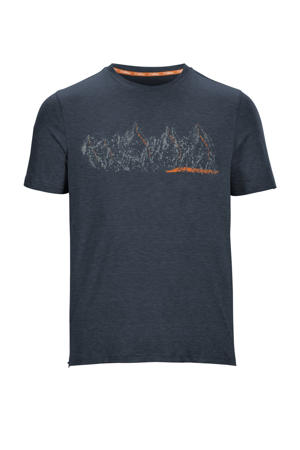 outdoor T-shirt donkerblauw