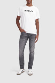 thumbnail: Witte heren Ballin T-shirt van katoen met logo dessin, korte mouwen en ronde hals