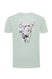 thumbnail: Lichtgroene heren Ballin T-shirt van katoen met backprint, korte mouwen en ronde hals