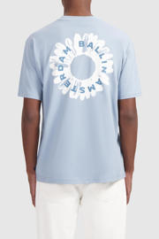 thumbnail: Blauwe heren Ballin T-shirt van katoen met backprint, korte mouwen en ronde hals