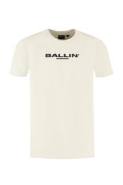 thumbnail: Ecru heren Ballin T-shirt van katoen met logo dessin, korte mouwen en ronde hals