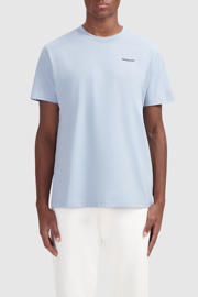 thumbnail: Lichtblauwe heren Ballin t-shirt van katoen met backprint, korte mouwen en ronde hals