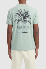 thumbnail: Lichtgroene heren Ballin t-shirt van katoen met backprint, korte mouwen en ronde hals