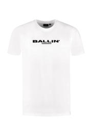 thumbnail: Witte heren Ballin T-shirt van katoen met logo dessin, korte mouwen en ronde hals