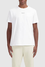 thumbnail: Witte heren Ballin T-shirt van katoen met backprint, korte mouwen en ronde hals