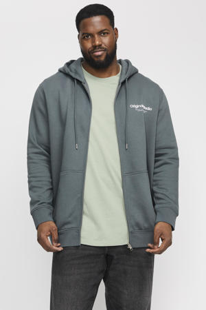 sweatvest JORVESTERBRO Plus Size met printopdruk grijsblauw