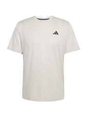 thumbnail: Ecru heren adidas Performance sportshirt Base van polyester met korte mouwen en ronde hals