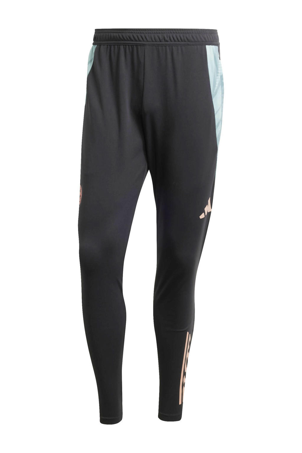 Zwarte heren adidas Performance FC Bayern München voetbalbroek van polyester met elastische tailleband met koord
