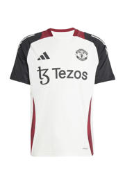 thumbnail: Witte heren adidas Performance Senior Manchester United voetbalshirt van polyester met korte mouwen en ronde hals