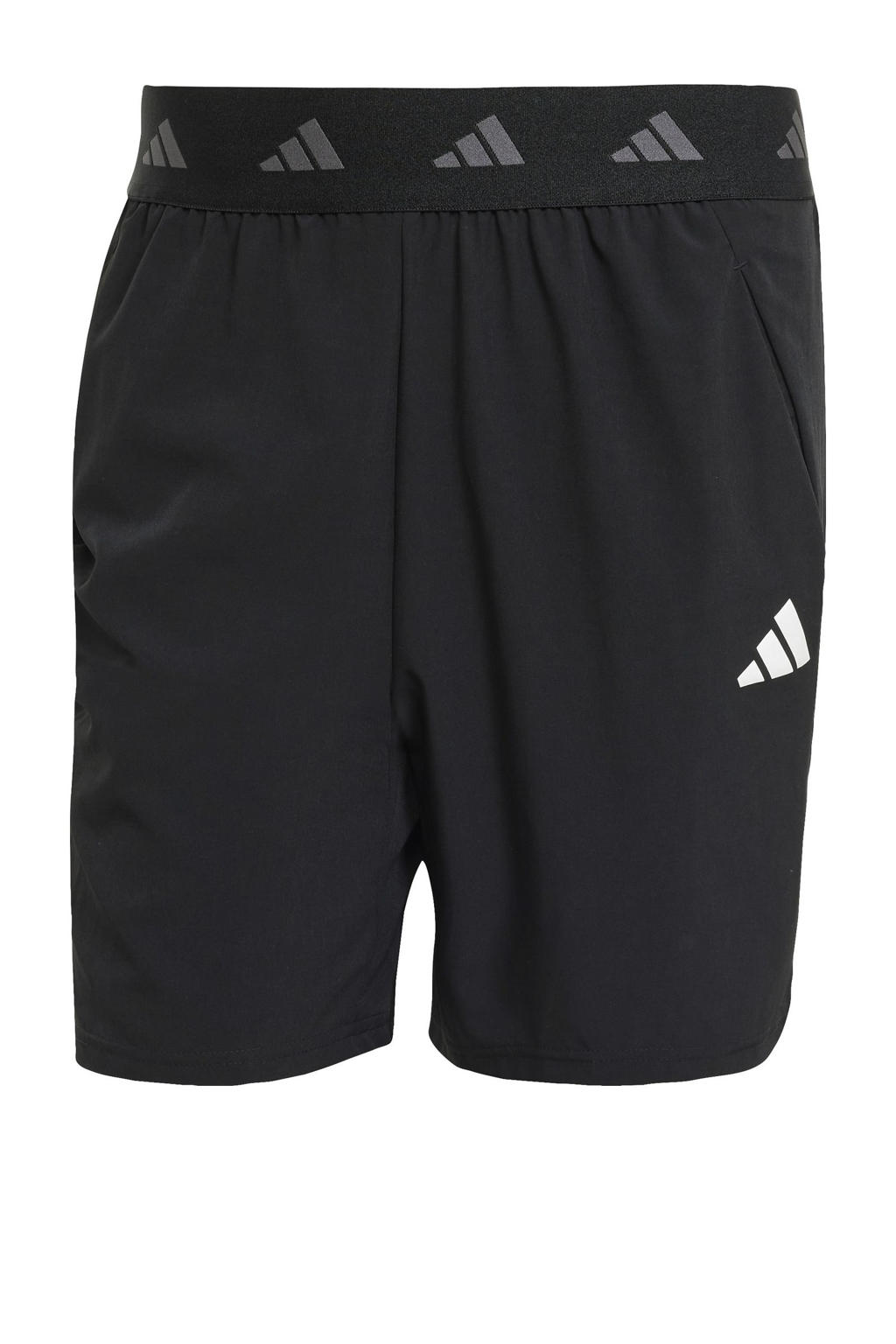 Zwarte heren adidas Performance sportshort van polyester met elastische tailleband