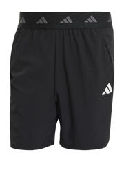 thumbnail: Zwarte heren adidas Performance sportshort van polyester met elastische tailleband