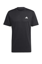 thumbnail: Zwarte heren adidas Performance sportshirt Base van polyester met korte mouwen en ronde hals