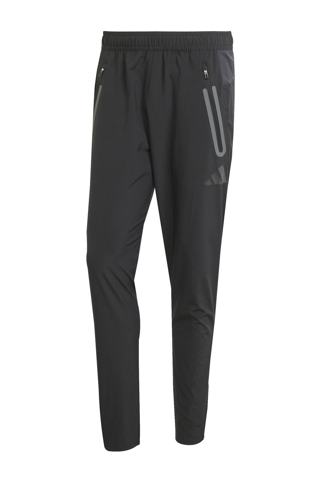 Zwarte heren adidas Performance Senior Real Madrid voetbalbroek van polyester met regular fit, elastische tailleband met koord en effen