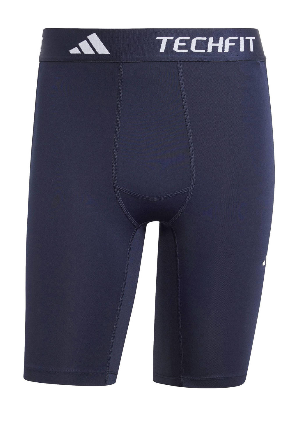Donkerblauwe heren adidas Performance sportshort Compressie van polyester met elastische tailleband