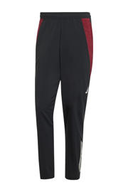 thumbnail: Zwarte heren adidas Performance Manchester United voetbalbroek van polyester met elastische tailleband met koord