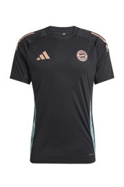 thumbnail: Zwarte heren adidas Performance Senior FC Bayern München voetbalshirt van polyester met korte mouwen en ronde hals