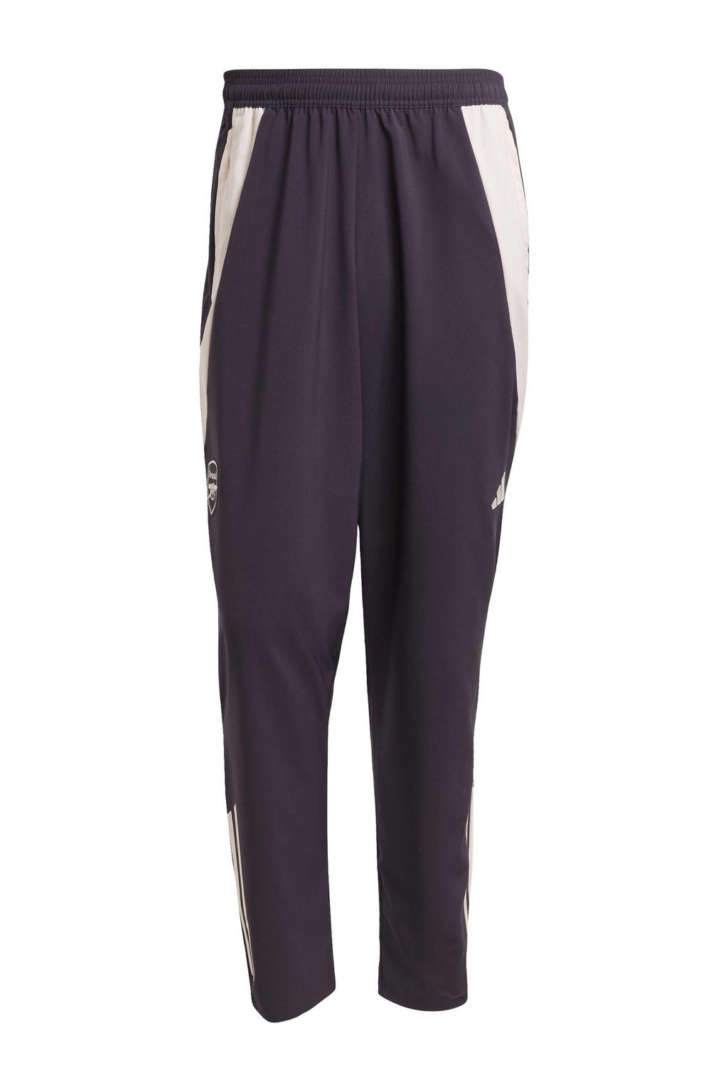 Paarse heren adidas Performance Senior Arsenal FC senior voetbalbroek van polyester met elastische tailleband met koord en effen