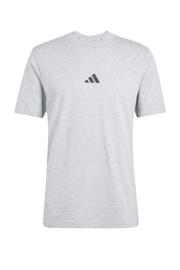 thumbnail: Grijs melange, grijs en zwarte heren adidas Sportswear T-shirt melange van katoen met logo dessin, korte mouwen en ronde hals
