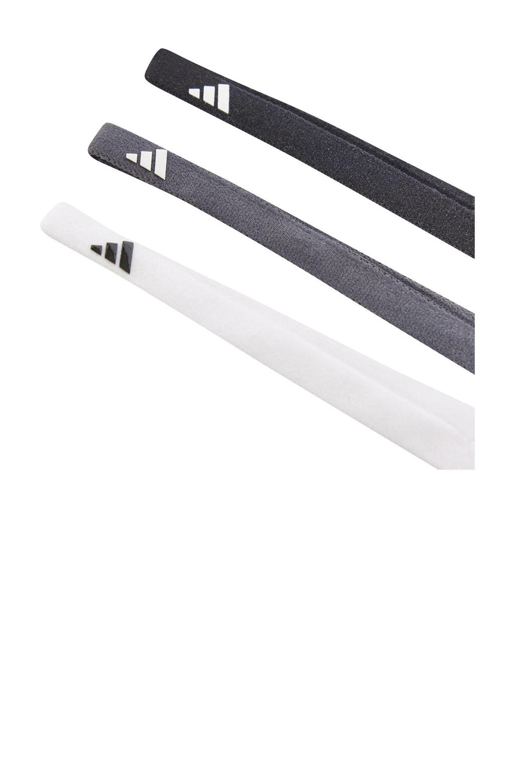adidas Performance   haarband - set van 3 zwart/grijs/wit